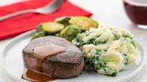 Steak and Garlic Demi with creamy Florentine-style mash Steak and Garlic Demi with creamy Florentine-style mash