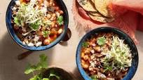 Pinto bean and hominy pozole rojo with warm tortillas Pinto bean and hominy pozole rojo with warm tortillas