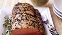 Garlic-Herb Roasted Pork Loin with Pear-Applesauce Garlic-Herb Roasted Pork Loin with Pear-Applesauce