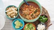 Pork & Hominy Pozole with Avocado & Crispy Tortilla Strips Pork & Hominy Pozole with Avocado & Crispy Tortilla Strips