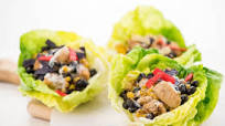Southwest Chicken Caesar Lettuce Wraps with Crispy Tortilla Strips stovetop cooking Southwest Chicken Caesar Lettuce Wraps with Crispy Tortilla Strips stovetop cooking