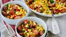 Corn Maque Choux with Hot Smoked Sausage Corn Maque Choux with Hot Smoked Sausage