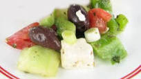 Greek Salad with Kalamata Olives and Goat Cheese Greek Salad with Kalamata Olives and Goat Cheese