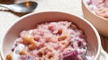 Lotus, Purple Sweet Potato, and Coconut Rice Pudding Lotus, Purple Sweet Potato, and Coconut Rice Pudding