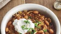 Slow-Cooker Beef Chili with Beer and Lime Sour Cream Slow-Cooker Beef Chili with Beer and Lime Sour Cream