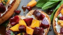 Mint Mango Beet Bruschetta with Honey Balsamic Glaze Mint Mango Beet Bruschetta with Honey Balsamic Glaze