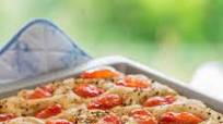 Focaccia with herbs and tomatoes Focaccia with herbs and tomatoes
