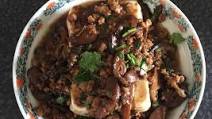 Recipe of Quick Steam tofu with fried dry mushroom and minced pork Recipe of Quick Steam tofu with fried dry mushroom and minced pork