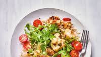Spicy roasted cauliflower ‘wings’ with rice & salad Spicy roasted cauliflower ‘wings’ with rice & salad