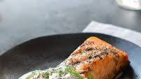 Grilled Salmon with Creamy Cucumber-Dill Salad Grilled Salmon with Creamy Cucumber-Dill Salad