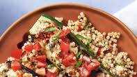 Bruschetta Zucchini Boats with Couscous and Melty Mozz Bruschetta Zucchini Boats with Couscous and Melty Mozz