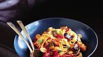 Tomato, aubergine, courgette and mozzarella tagliatelle Tomato, aubergine, courgette and mozzarella tagliatelle