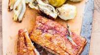 Cider-roasted pork belly with apples and fennel Cider-roasted pork belly with apples and fennel