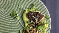 Yakitori Morels with Fava Bean Hummus Yakitori Morels with Fava Bean Hummus