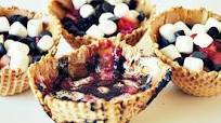 Chocolate PB&J Campfire Waffle Bowls Chocolate PB&J Campfire Waffle Bowls