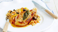Sage pork chops with vegetable pasta recipe Sage pork chops with vegetable pasta recipe