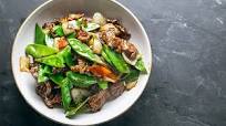 Beef and snow peas Beef and snow peas