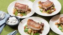 Pork Chops & Spring Vegetable Hash with Homemade Ranch Dressing Pork Chops & Spring Vegetable Hash with Homemade Ranch Dressing