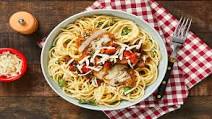 Margherita Chicken over Garlic Herb Spaghetti Margherita Chicken over Garlic Herb Spaghetti