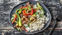Beef Sizzle Stir-Fry with Bok Choy over Jasmine Rice Beef Sizzle Stir-Fry with Bok Choy over Jasmine Rice