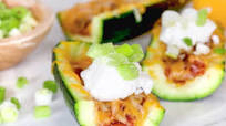Cheesy Zucchini Skins Cheesy Zucchini Skins