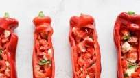Low FODMAP stuffed pointed peppers from the BBQ Low FODMAP stuffed pointed peppers from the BBQ