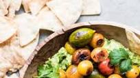 Guacamole Topped with Blistered Tomatoes Guacamole Topped with Blistered Tomatoes