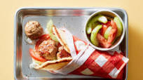 Low-Carb Turkey Gyro Meatball Sandwich with Garlic Yogurt Sauce Low-Carb Turkey Gyro Meatball Sandwich with Garlic Yogurt Sauce