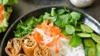 Vietnamese Noodles and Fried Vegetarian Spring Rolls Bowls (Bún Chả Giò Chay) Vietnamese Noodles and Fried Vegetarian Spring Rolls Bowls (Bún Chả Giò Chay)
