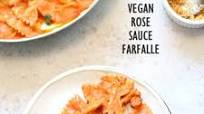 Vegan Rose Sauce Farfalle Pasta with Roasted Veggies. Vegan Rose Sauce Farfalle Pasta with Roasted Veggies.