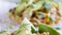 Chicken Tostadas with Poblano Cream Sauce Chicken Tostadas with Poblano Cream Sauce