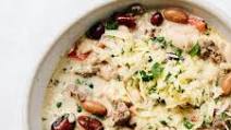 White Three-Bean Chili with Sausage White Three-Bean Chili with Sausage