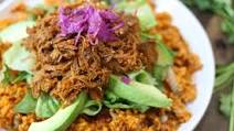 Pulled Pork over Mexican Sweet Potato Rice- Paleo/Whole30 Pulled Pork over Mexican Sweet Potato Rice- Paleo/Whole30