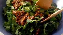 Warm Wild Green Salad with Pecan Dressing Warm Wild Green Salad with Pecan Dressing