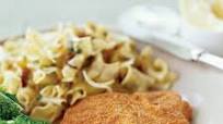 Pork Schnitzel with Caramelized-Onion Egg Noodles Pork Schnitzel with Caramelized-Onion Egg Noodles