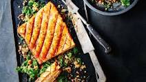 Crispy pork with braised lentils and fennel Crispy pork with braised lentils and fennel
