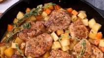 Pan Roasted Pork Medallions with Braised Root Vegetables Pan Roasted Pork Medallions with Braised Root Vegetables