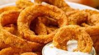 Crispy Thick Cut Keto Onion Rings with Homemade Ranch Dressing Crispy Thick Cut Keto Onion Rings with Homemade Ranch Dressing