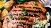 Grilled Spinach and Herb Stuffed Pork Chops Grilled Spinach and Herb Stuffed Pork Chops
