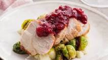 Roast Turkey & Cranberry Sauce with Brussels Sprouts & Mashed Potato Roast Turkey & Cranberry Sauce with Brussels Sprouts & Mashed Potato
