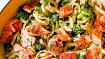 Salmon Pasta in Lemon Garlic Cream Sauce Salmon Pasta in Lemon Garlic Cream Sauce