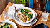 Herby marinated pork loin with potato salad Herby marinated pork loin with potato salad