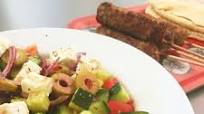 Lamb Kebabs with Big Greek Salad Lamb Kebabs with Big Greek Salad