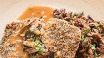 Venison Jaegerschnitzel, with Leccinum Gravy and Acorn Spaetzle Venison Jaegerschnitzel, with Leccinum Gravy and Acorn Spaetzle