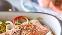 Steamed Salmon in Vegetables Steamed Salmon in Vegetables
