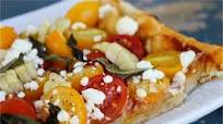 Focaccia with Heirloom Tomatoes and Goat Cheese Focaccia with Heirloom Tomatoes and Goat Cheese