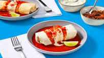 Smothered Beef Burritos with Queso Blanco & Pico de Gallo Smothered Beef Burritos with Queso Blanco & Pico de Gallo