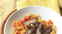 Beef and Red Pepper Angel Hair Pasta Beef and Red Pepper Angel Hair Pasta