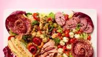 Antipasto Salad with Salami Roses Antipasto Salad with Salami Roses