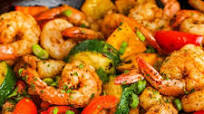 Easy Shrimp Vegetable Skillet Easy Shrimp Vegetable Skillet
